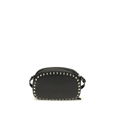 Valentino Garavani Black Calf Leather Bos Taurus Shoulder Bag