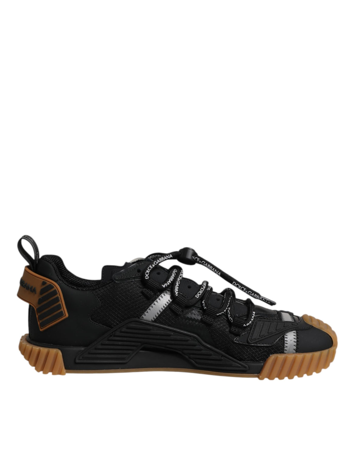 Dolce & Gabbana Black Logo Lace Up Low Top NS1 Sneakers Shoes