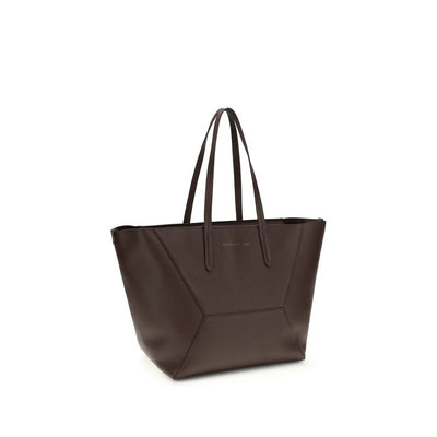 Brunello Cucinelli Brown Calf Leather Bos Taurus Shoulder Bag