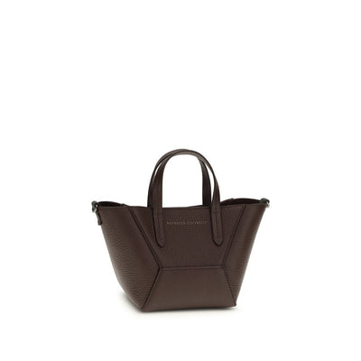 Brunello Cucinelli Bordeaux Calf Leather Bos Taurus Shoulder Bag