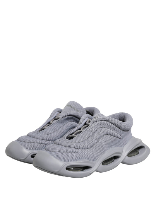 Dolce & Gabbana Gray Slip On Wave Low Top Sneakers