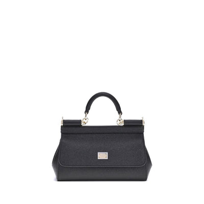 Dolce & Gabbana Black Calf Leather Bos Taurus Handbag