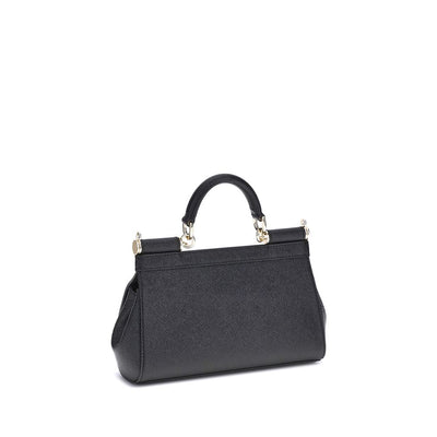Dolce & Gabbana Black Calf Leather Bos Taurus Handbag