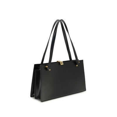 Versace Black Calf Leather Bos Taurus Shoulder Bag