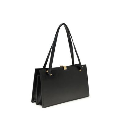 Versace Black Calf Leather Bos Taurus Shoulder Bag