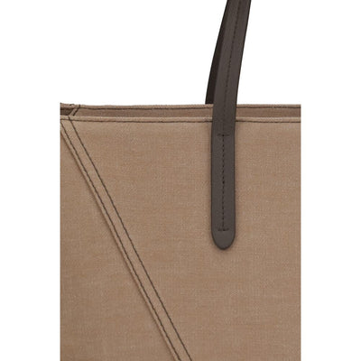 Brunello Cucinelli Beige Cotton Shoulder Bag