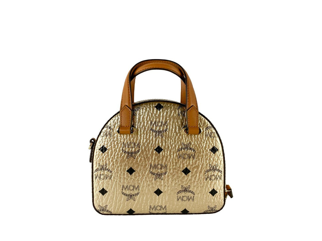 MCM Half Moon Mini Round Top Tote Crossbody Bag