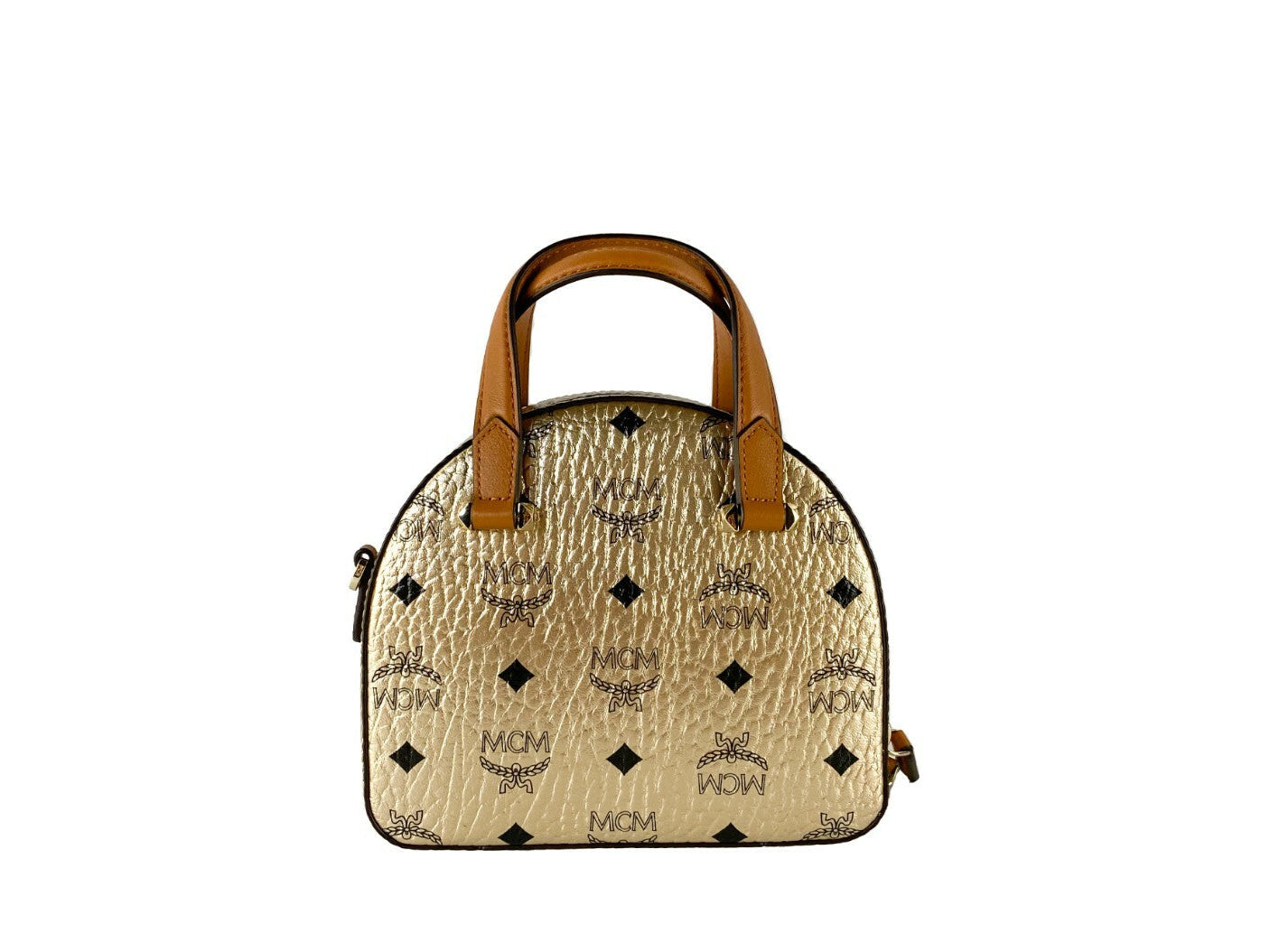 MCM Half Moon Mini Round Top Tote Crossbody Bag