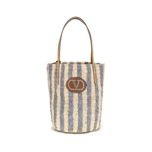 Valentino Garavani Blue Raffia Backet Bag