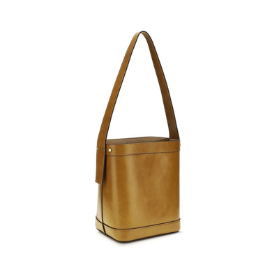 Versace Brown Calf Leather Bos Taurus Backet Bag