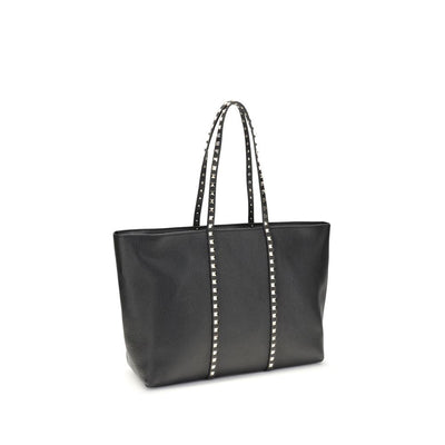Valentino Garavani Black Calf Leather Bos Taurus Shoulder Bag