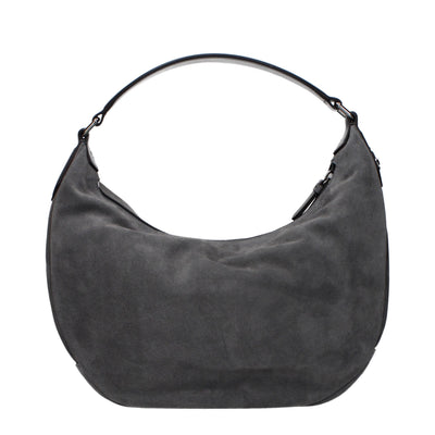 Jimmy Choo Gray Leather Shoulder Bag