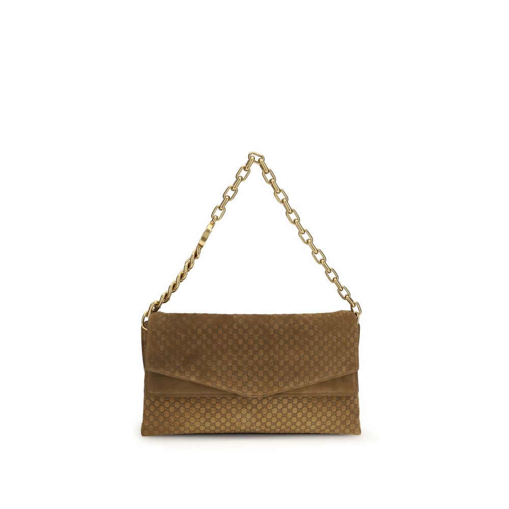 Gucci Large GG Suede Shoulder Bag