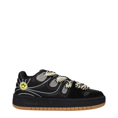 Barrow Black Leather Low Top Sneakers