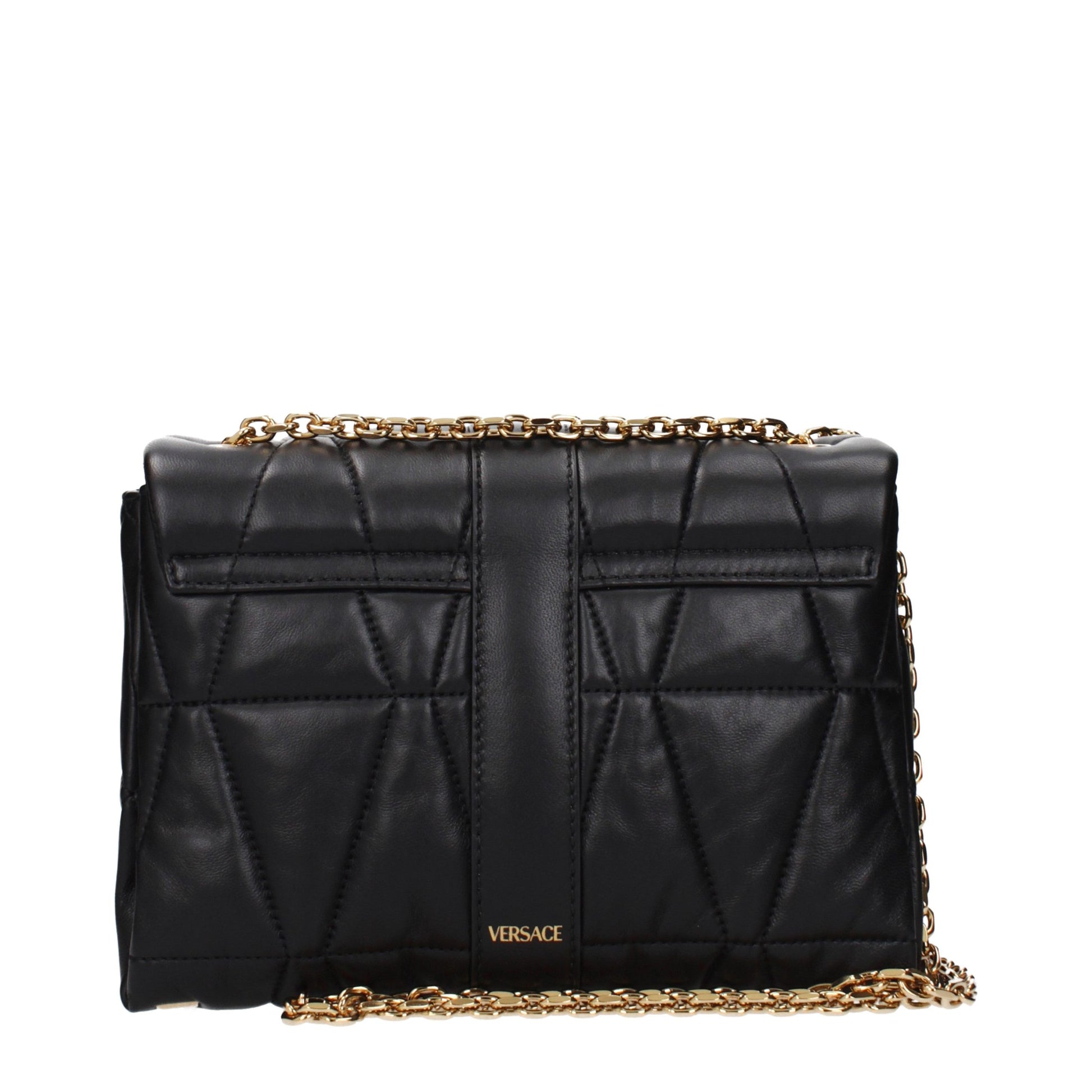 Versace Black Leather Shoulder Bag