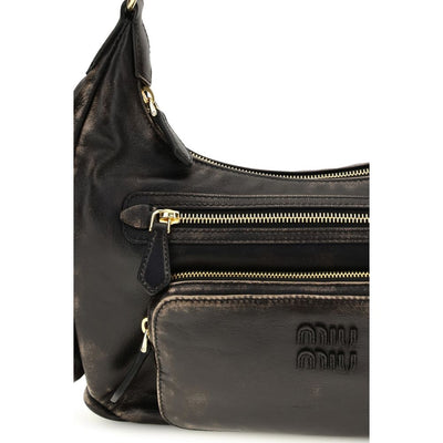 Miu Miu Brown Calf Leather Bos Taurus Shoulder Bag
