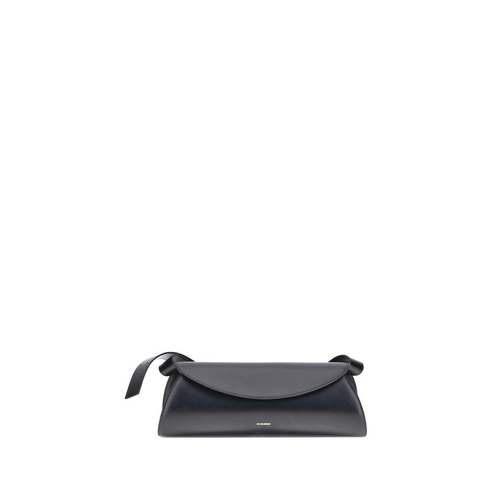 Jil Sander Black Calf Leather Bos Taurus Shoulder Bag