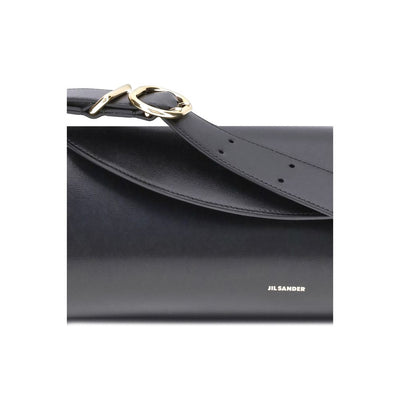Jil Sander Black Calf Leather Bos Taurus Shoulder Bag