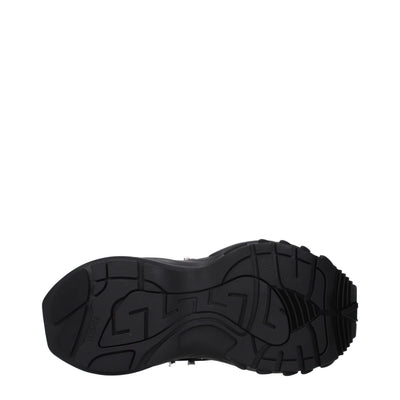 Versace Black Fabric Chunky Sneakers