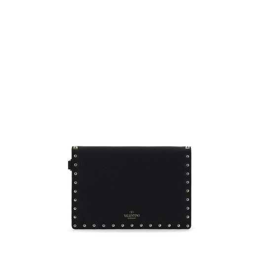 Valentino Garavani Black Calf Leather Bos Taurus Clutch Bag