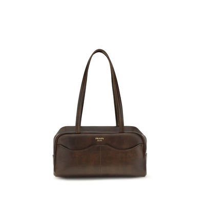 Prada Brown Calf Leather Bos Taurus Shoulder Bag