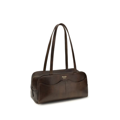 Prada Brown Calf Leather Bos Taurus Shoulder Bag