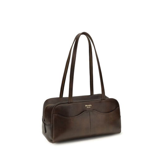 Prada Brown Calf Leather Bos Taurus Shoulder Bag