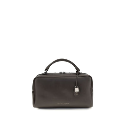Brunello Cucinelli Brown Calf Leather Bos Taurus Shoulder Bag