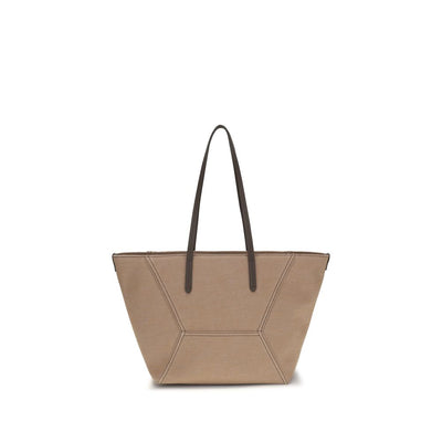 Brunello Cucinelli Beige Cotton Shoulder Bag
