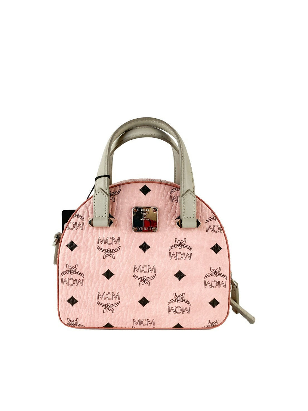 MCM Signature Half Moon Top Handle Crossbody Bag