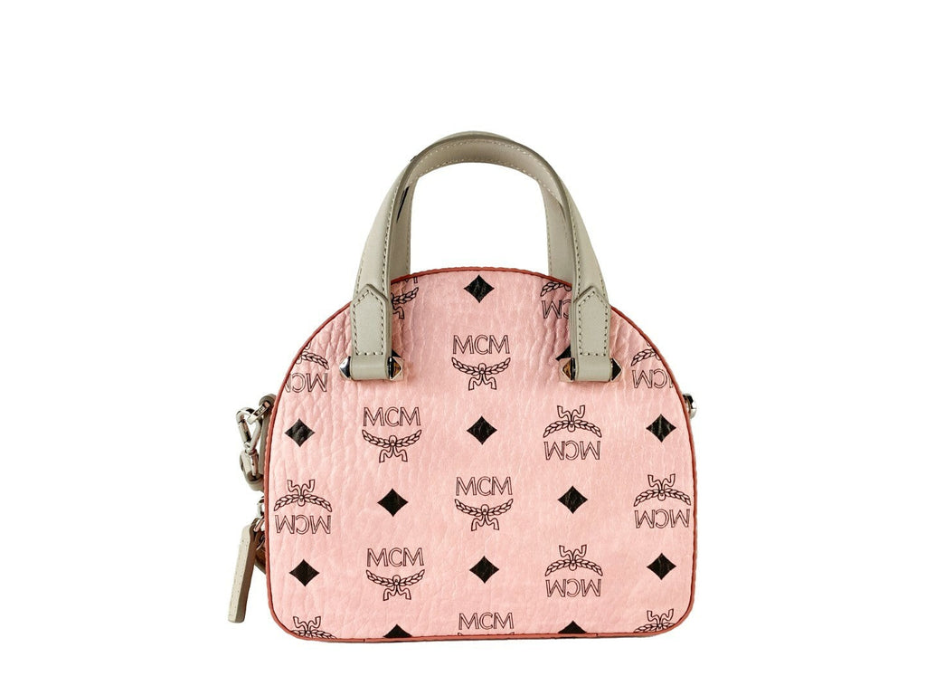 MCM Signature Half Moon Top Handle Crossbody Bag