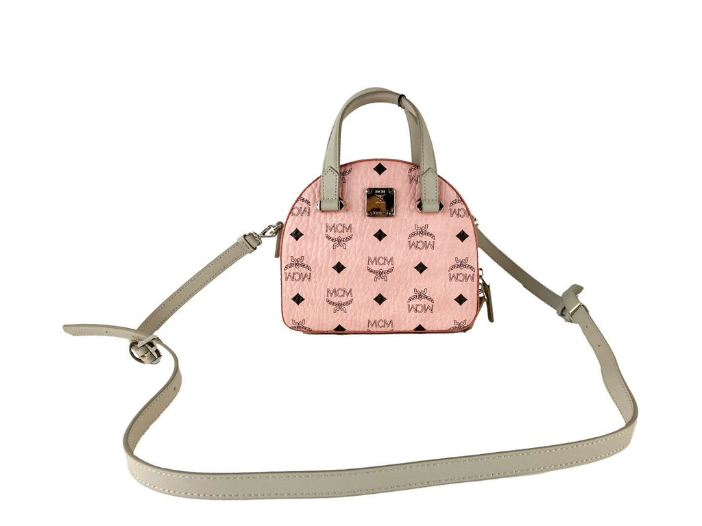 MCM Signature Half Moon Top Handle Crossbody Bag