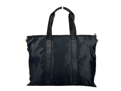 Versace Black Nylon Fabric La Medusa Shoulder Tote Bag