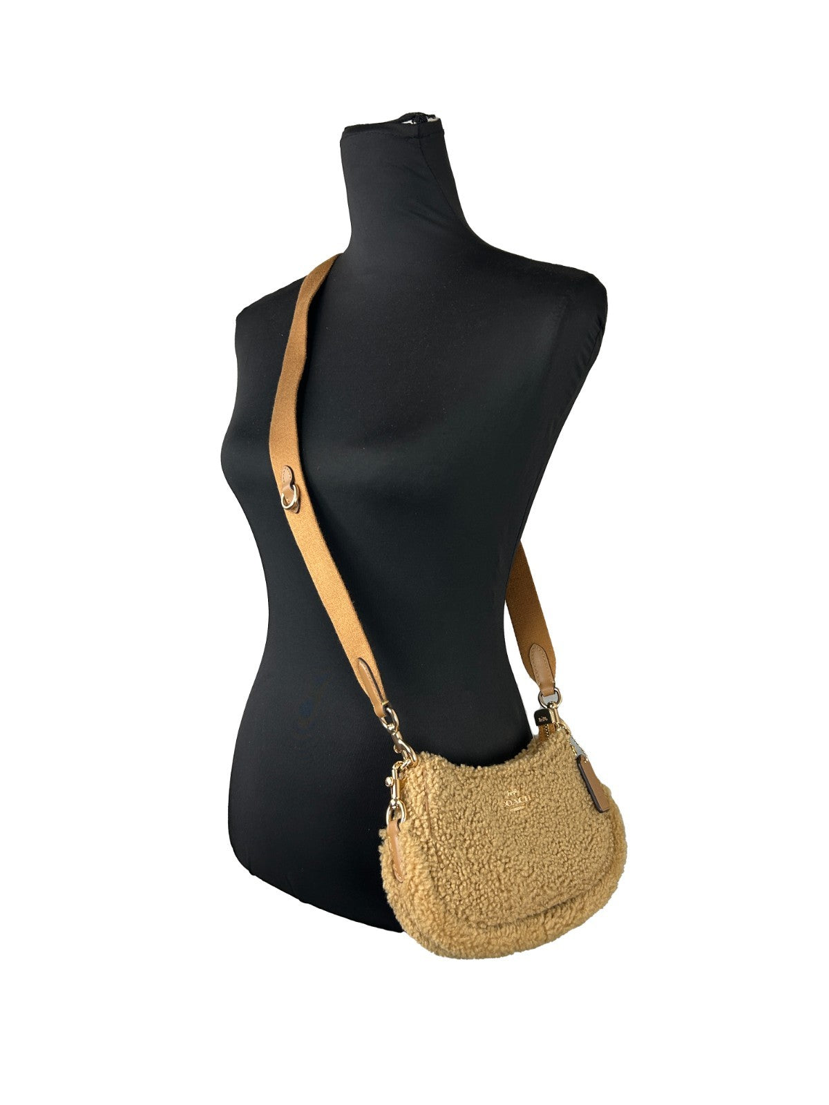 COACH Coach Teri Mini Shearling Fur Crossbody Bag