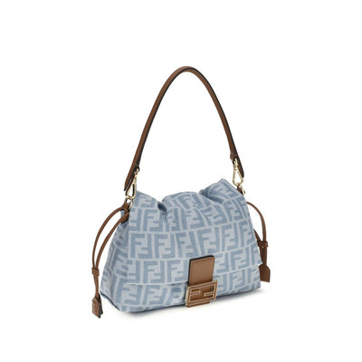Fendi Blue Cotton Shoulder Bag