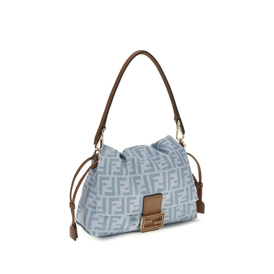 Fendi Blue Cotton Shoulder Bag