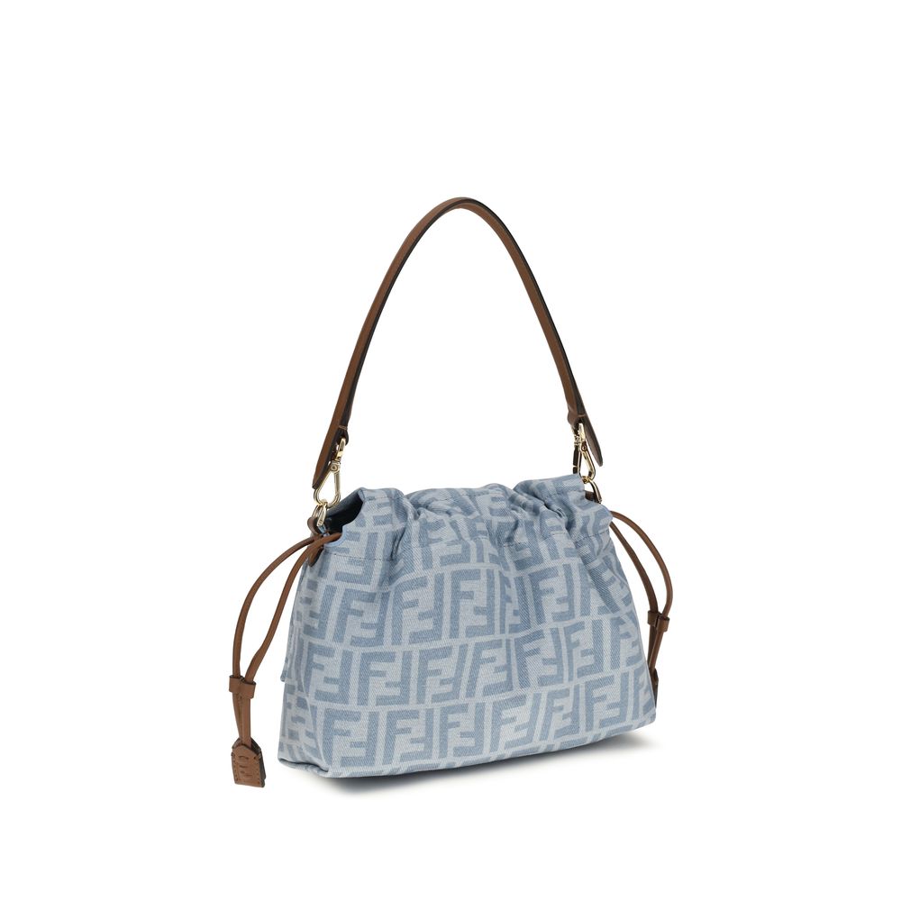 Fendi Blue Cotton Shoulder Bag