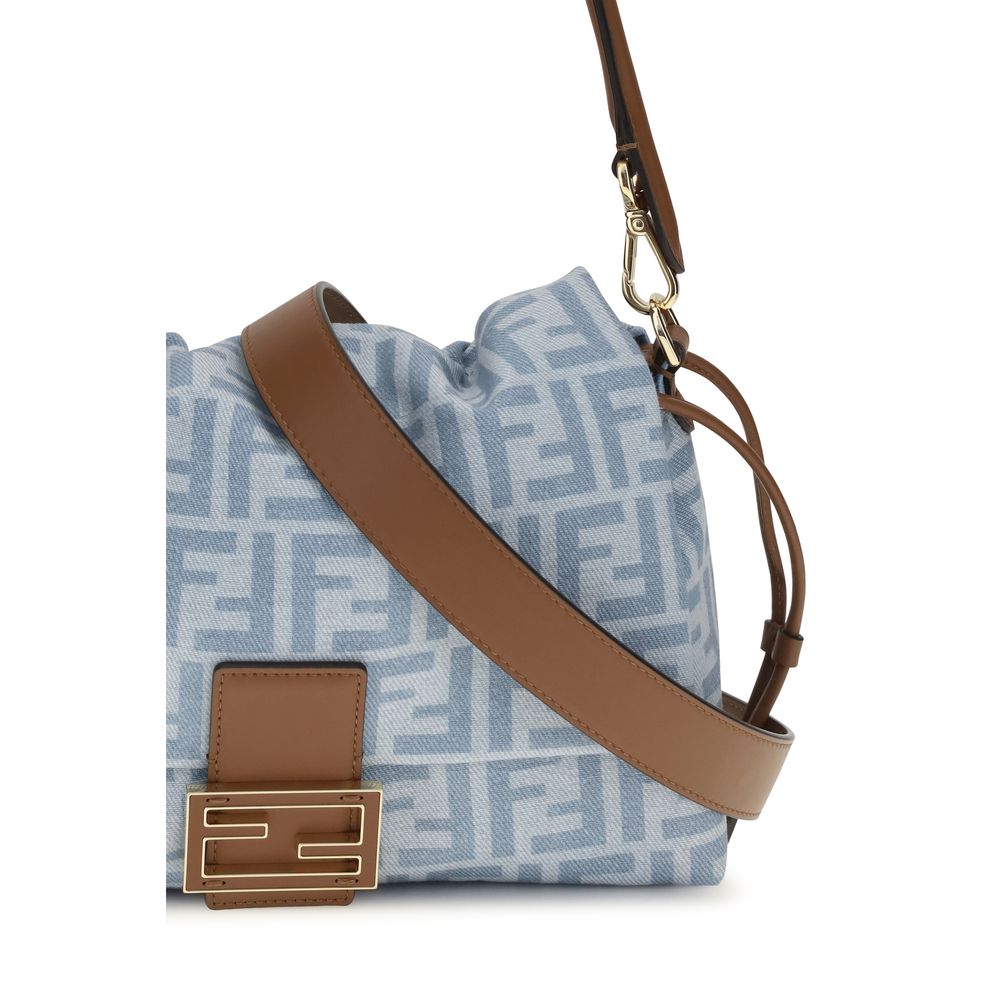 Fendi Blue Cotton Shoulder Bag