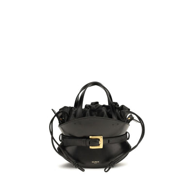 Balmain Black Calf Leather Bos Taurus Shoulder Bag