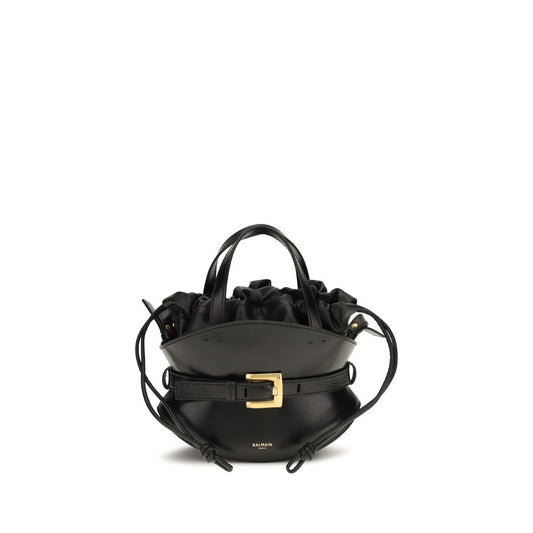Balmain Black Calf Leather Bos Taurus Shoulder Bag