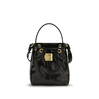 Balmain Black Calf Leather Bos Taurus Backet Bag
