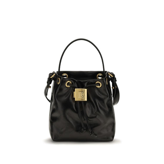 Balmain Black Calf Leather Bos Taurus Backet Bag