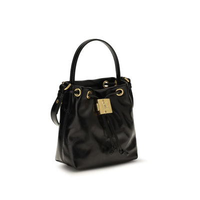 Balmain Black Calf Leather Bos Taurus Backet Bag
