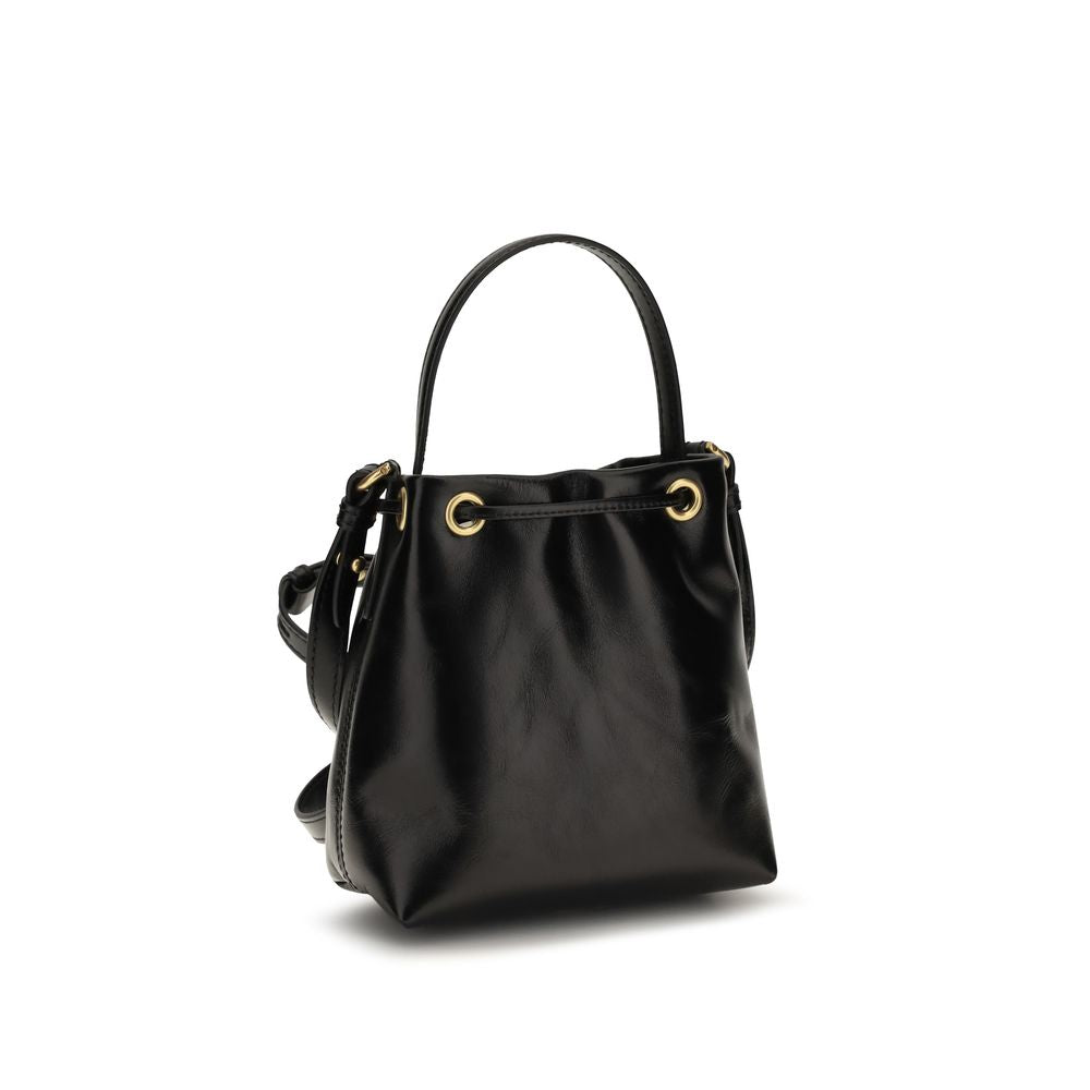 Balmain Black Calf Leather Bos Taurus Backet Bag