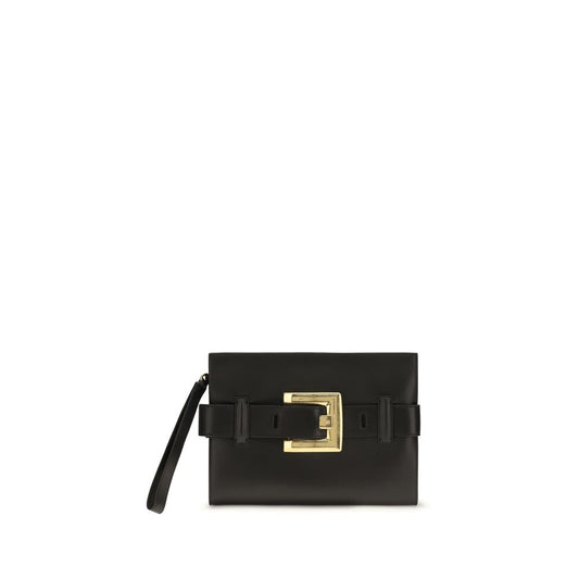 Balmain Black Lamb Ovis Aries Aries Clutch Bag