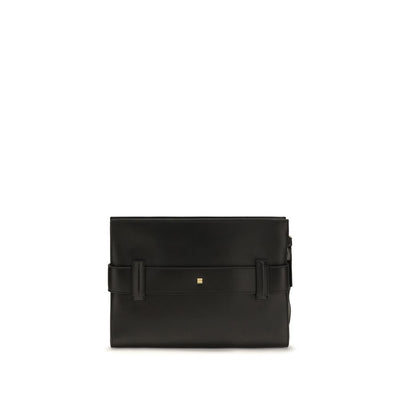 Balmain Black Lamb Ovis Aries Aries Clutch Bag