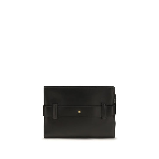 Balmain Black Lamb Ovis Aries Aries Clutch Bag