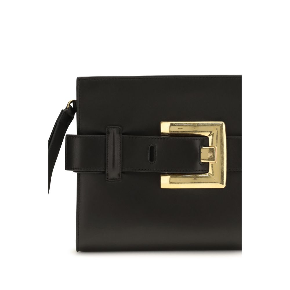Balmain Black Lamb Ovis Aries Aries Clutch Bag