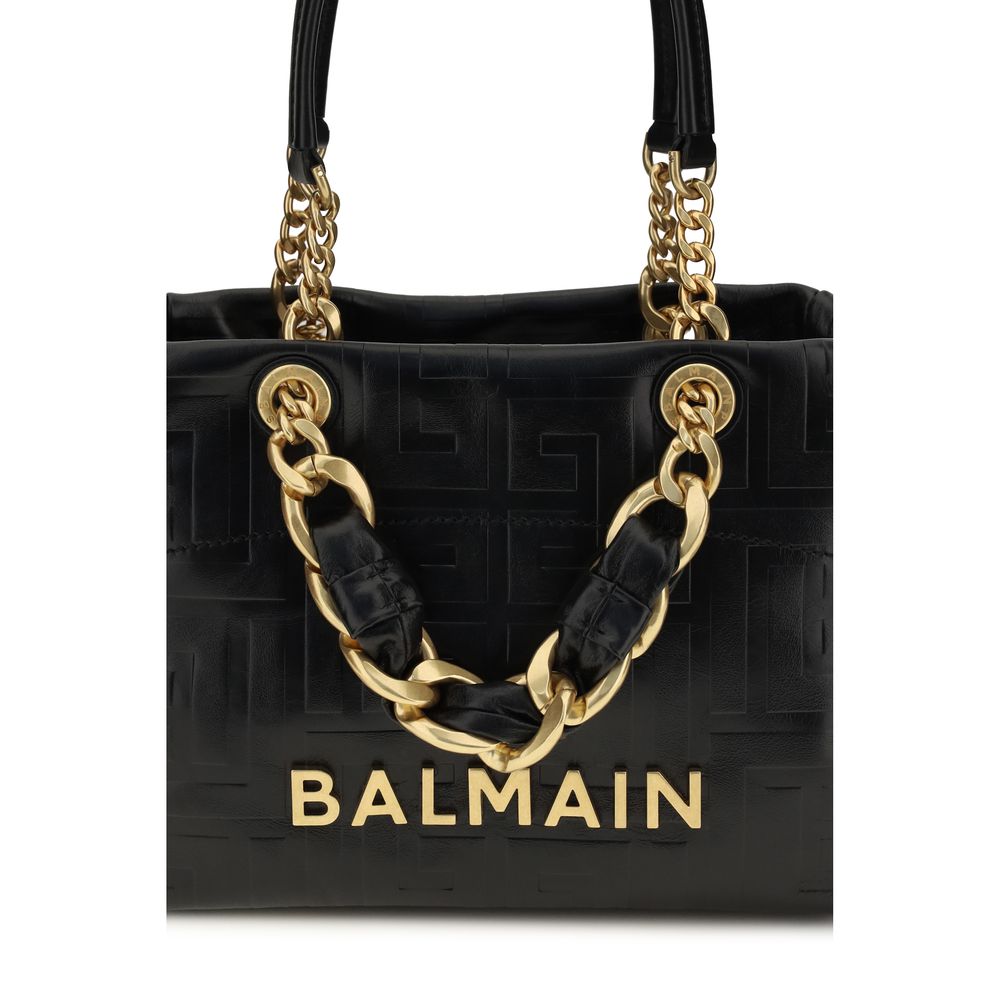 Balmain Black Calf Leather Bos Taurus Shoulder Bag