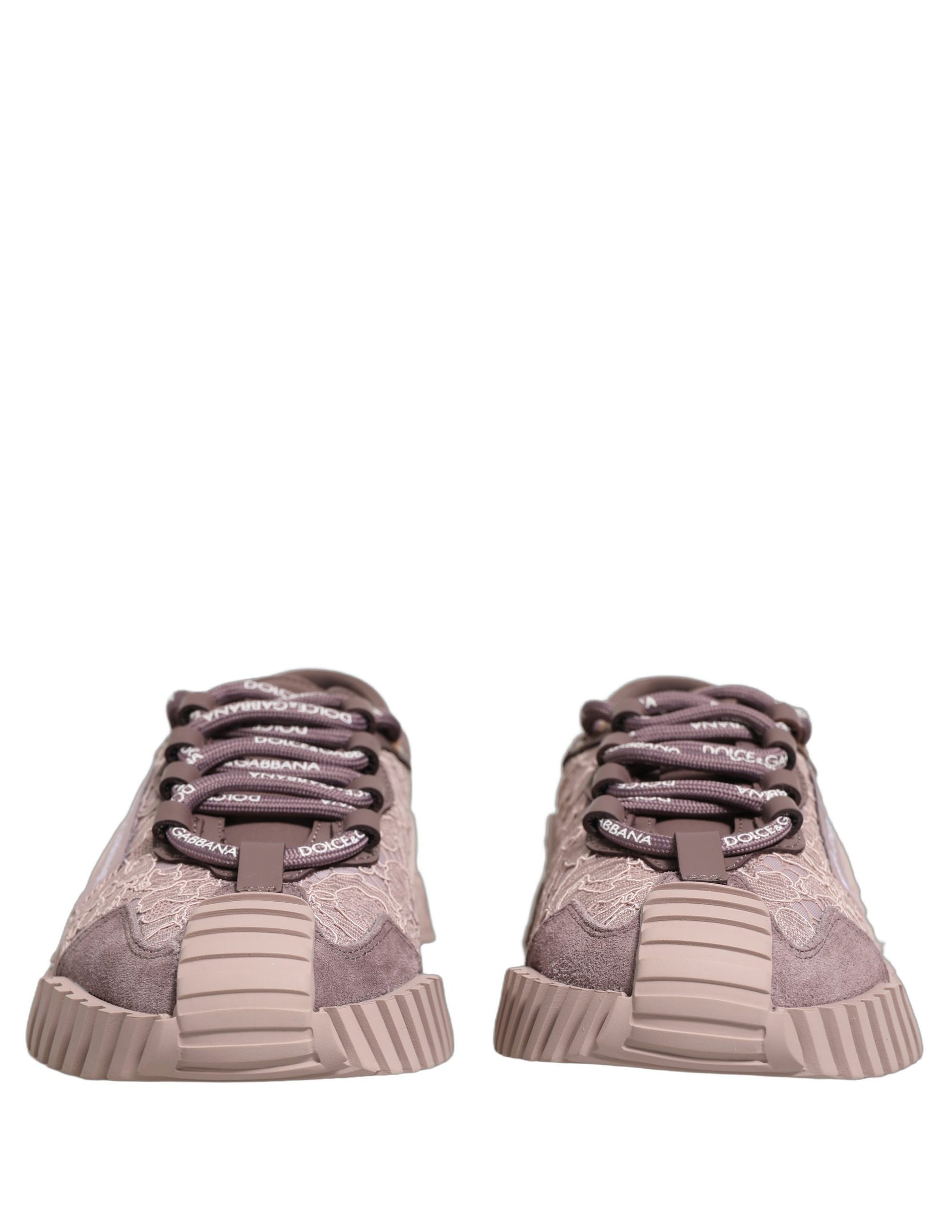 Dolce & Gabbana Pink Lace NS1 Low Top Sneaker Sports Shoes